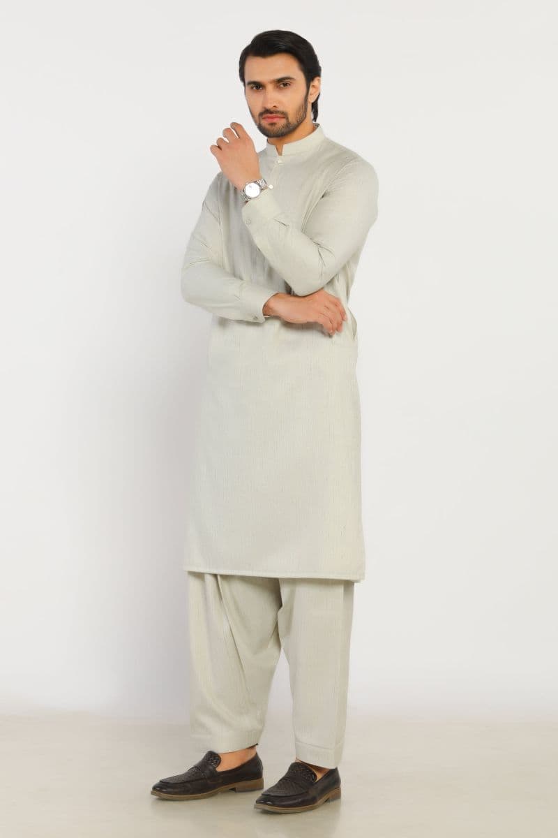Light Fawn Blended Kameez Shalwar thumbnail
