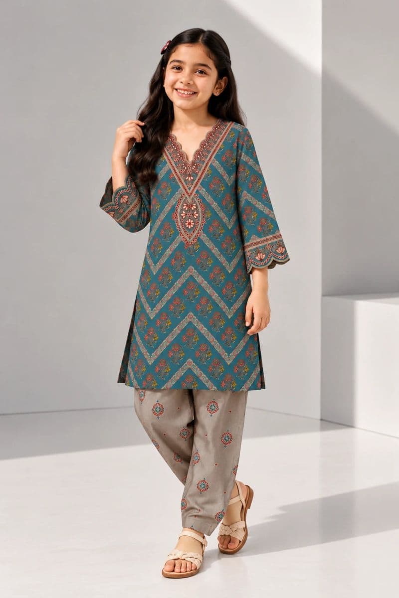 2 PIECE - PRINTED ARABIC LAWN SUIT thumbnail