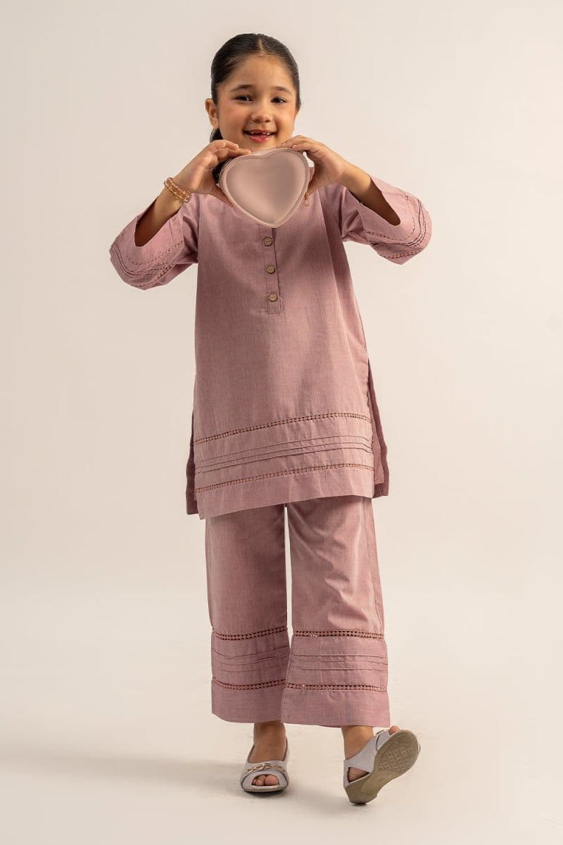 2 Pc Cotton Lawn Dyed Suit For Girl thumbnail