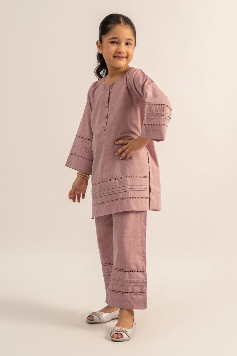 2 Pc Cotton Lawn Dyed Suit For Girl thumbnail