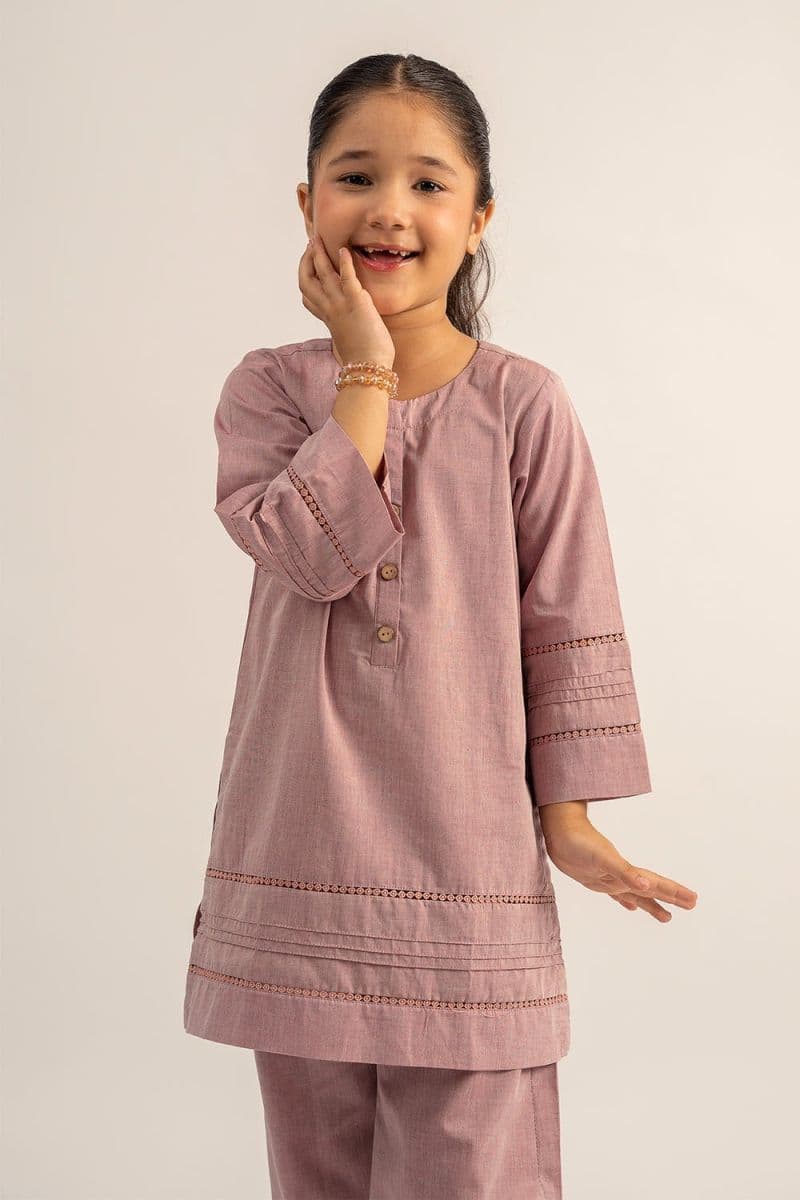 2 Pc Cotton Lawn Dyed Suit For Girl thumbnail