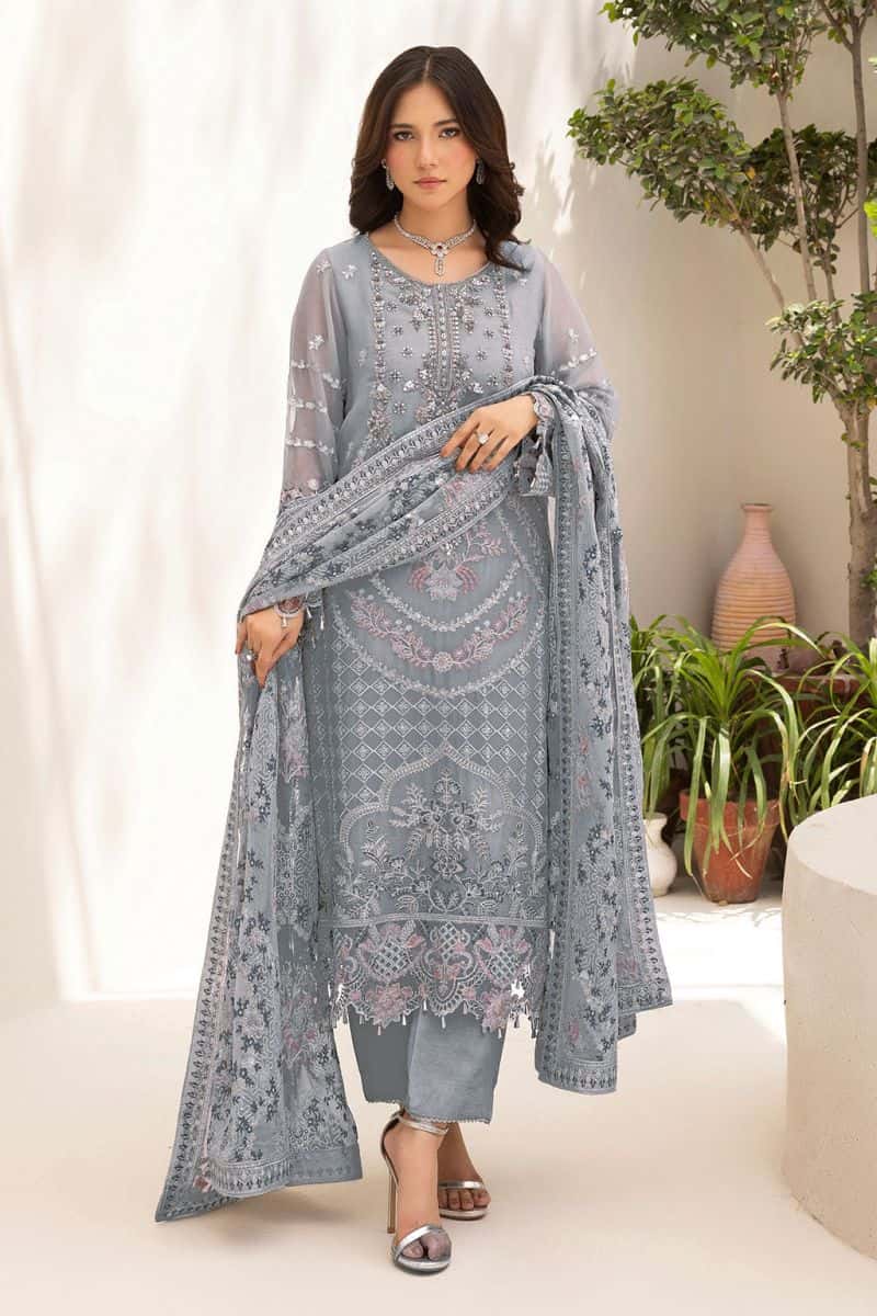 Embroidered Chiffon Unstitched Suit