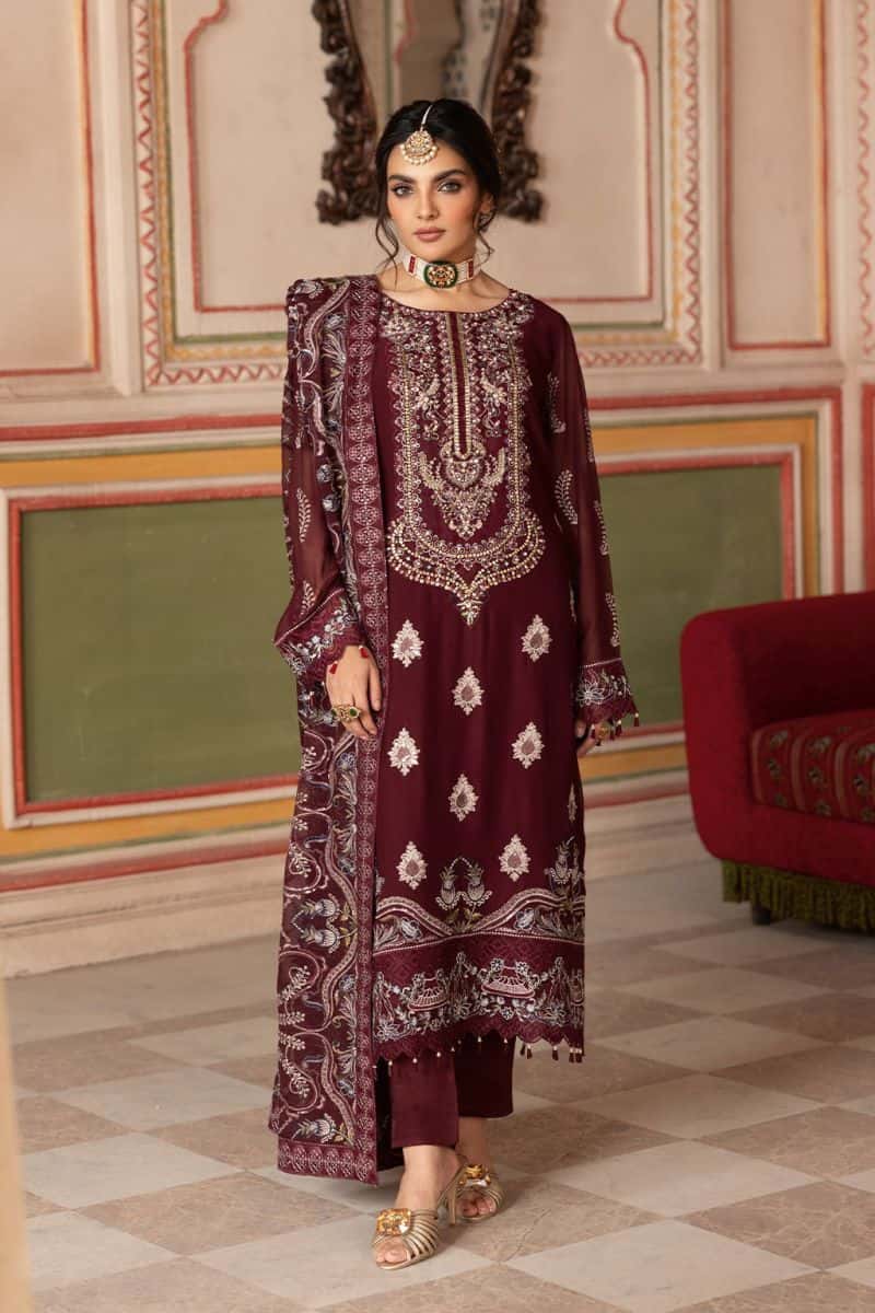 Embroidered Chiffon Unstitched Suit