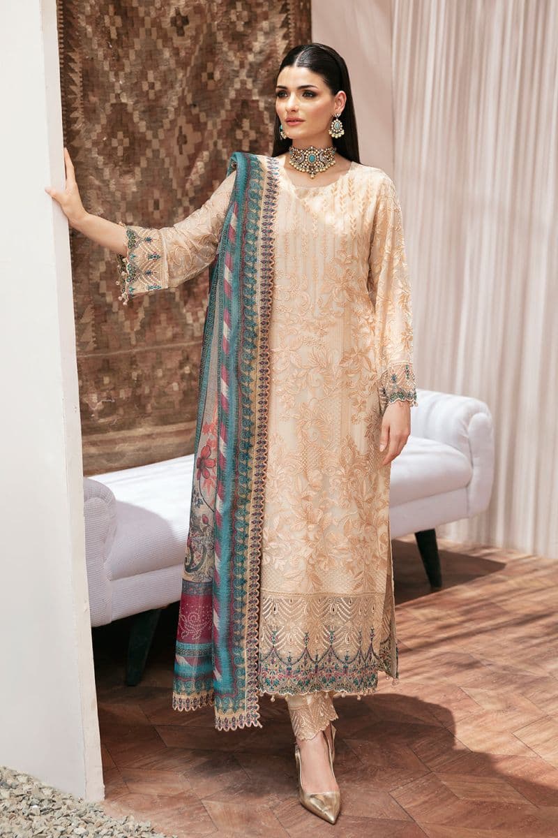 Embroidered Chiffon Unstitched Suit thumbnail