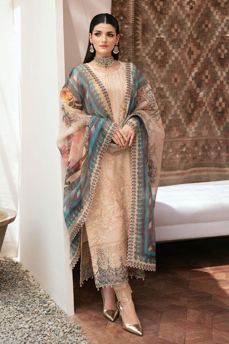 Embroidered Chiffon Unstitched Suit thumbnail