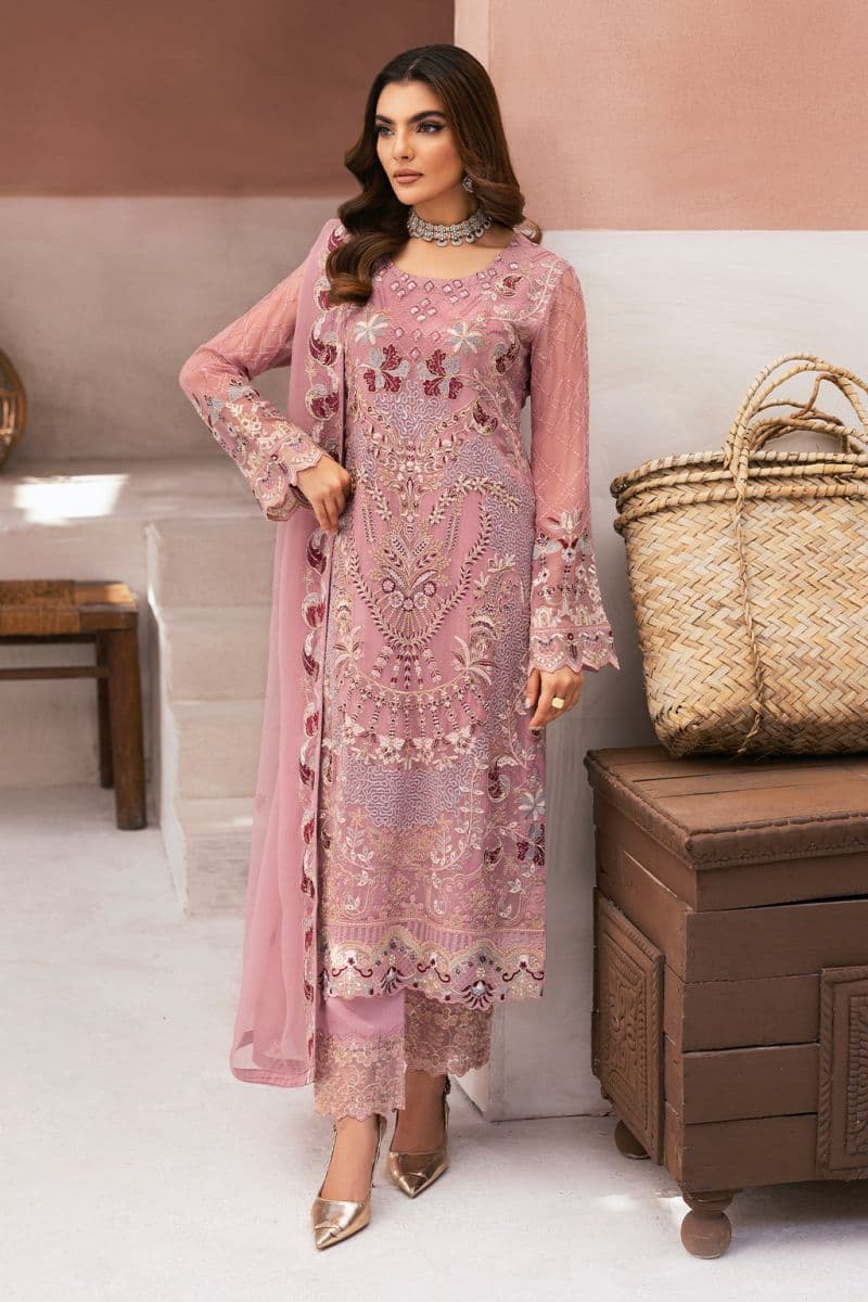 Embroidered Chiffon Unstitched Suit thumbnail