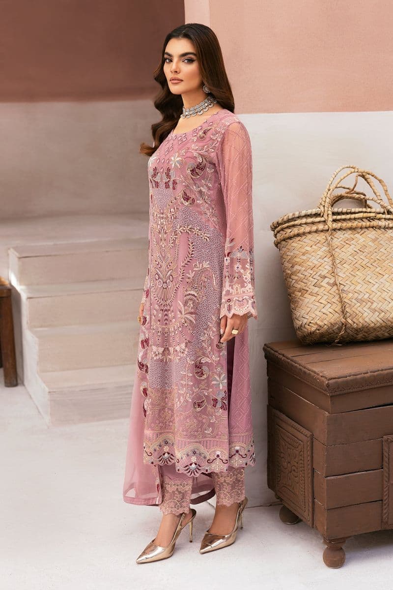 Embroidered Chiffon Unstitched Suit thumbnail