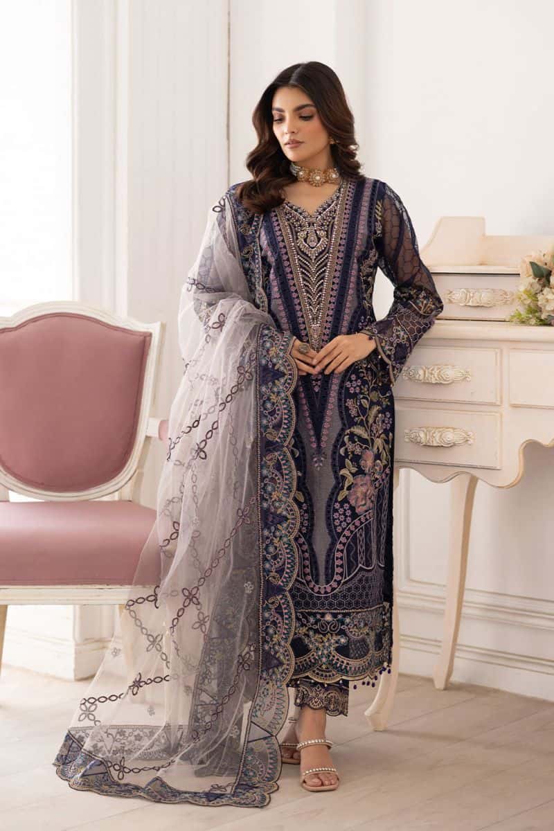 Embroidered Silk Unstitched Suit