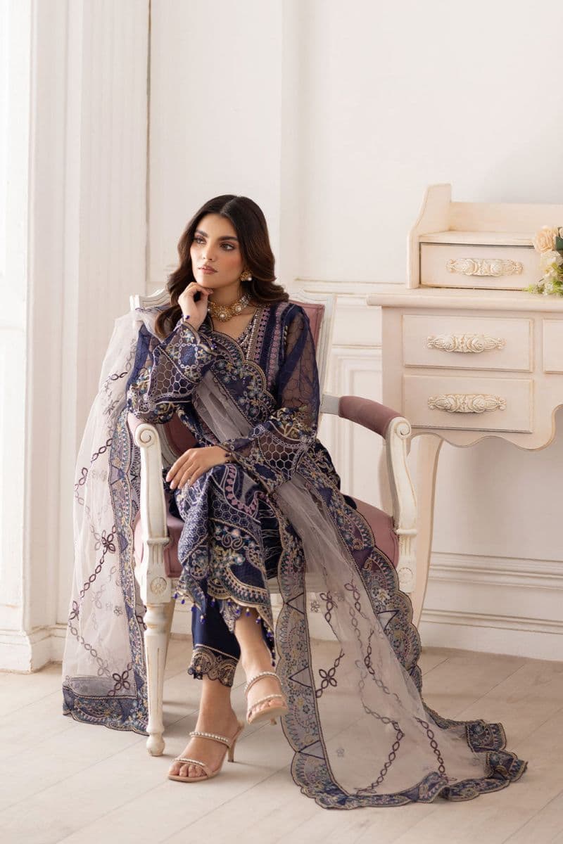 Embroidered Silk Unstitched Suit thumbnail