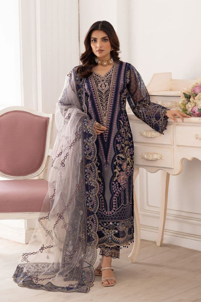 Embroidered Silk Unstitched Suit thumbnail