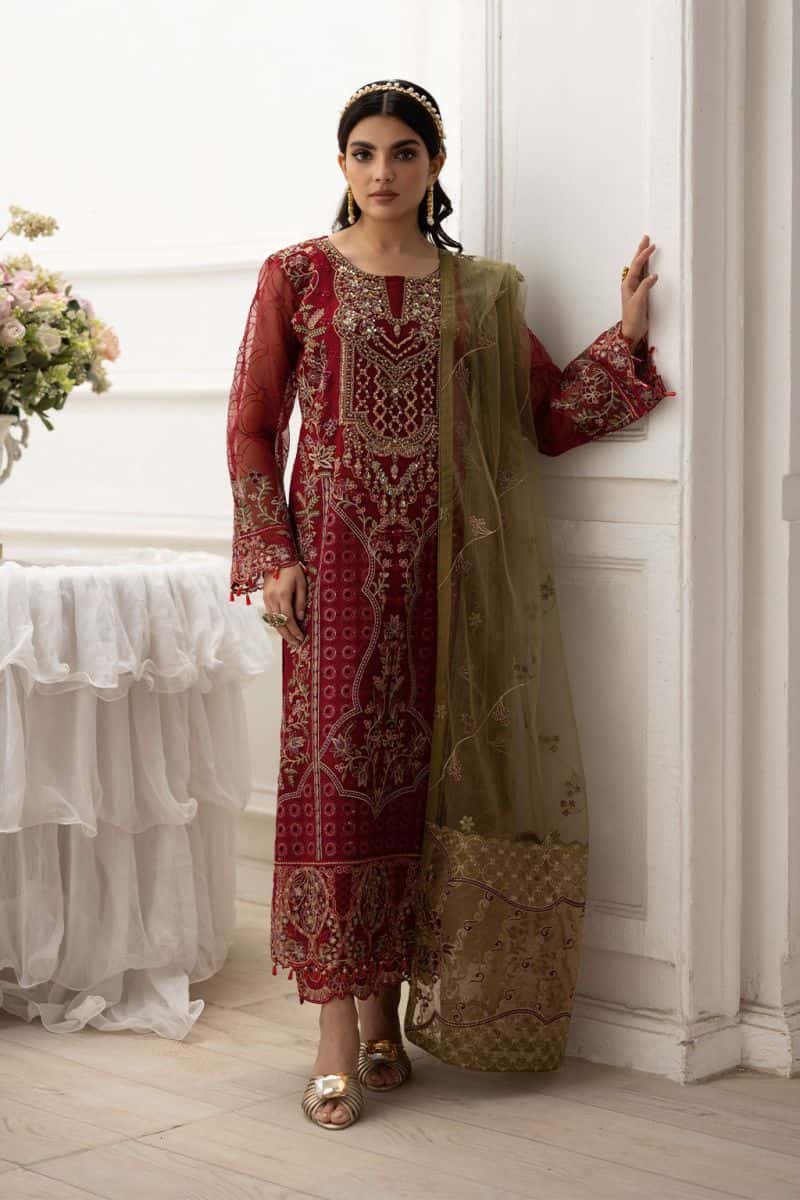 Embroidered Silk Unstitched Suit