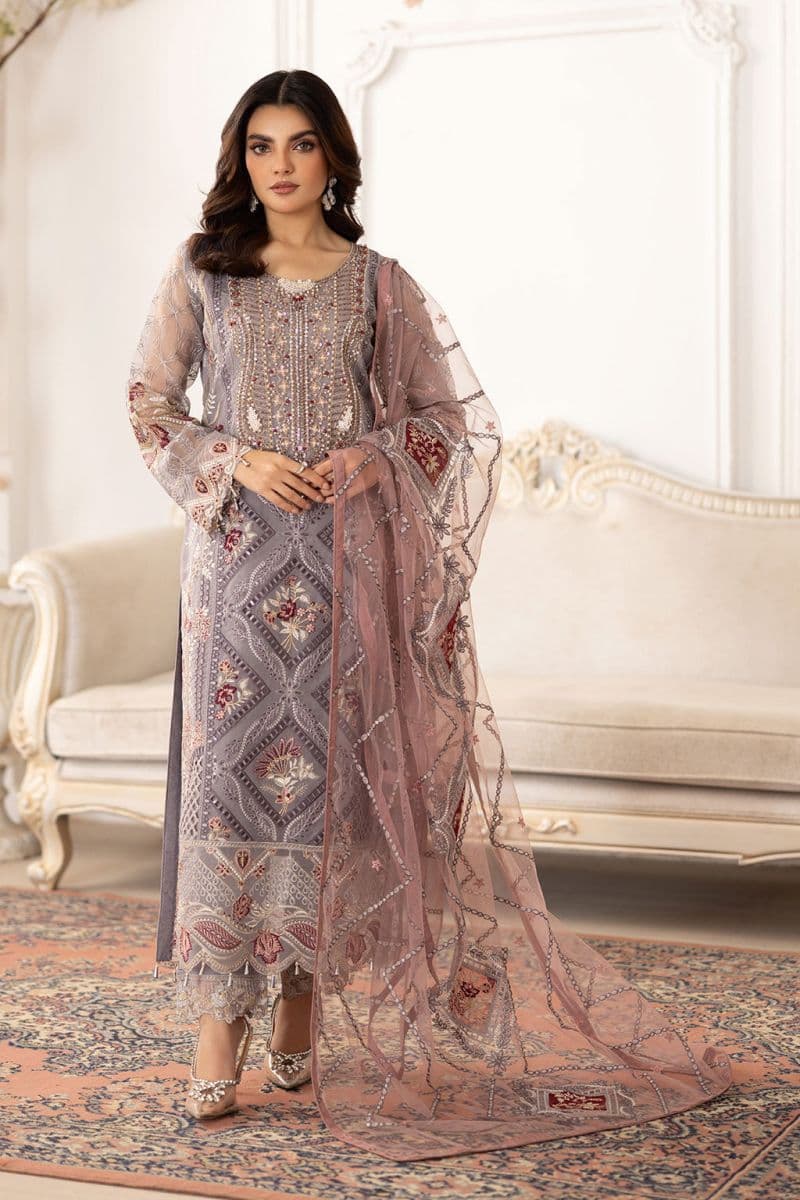 Embroidered Silk Unstitched Suit thumbnail