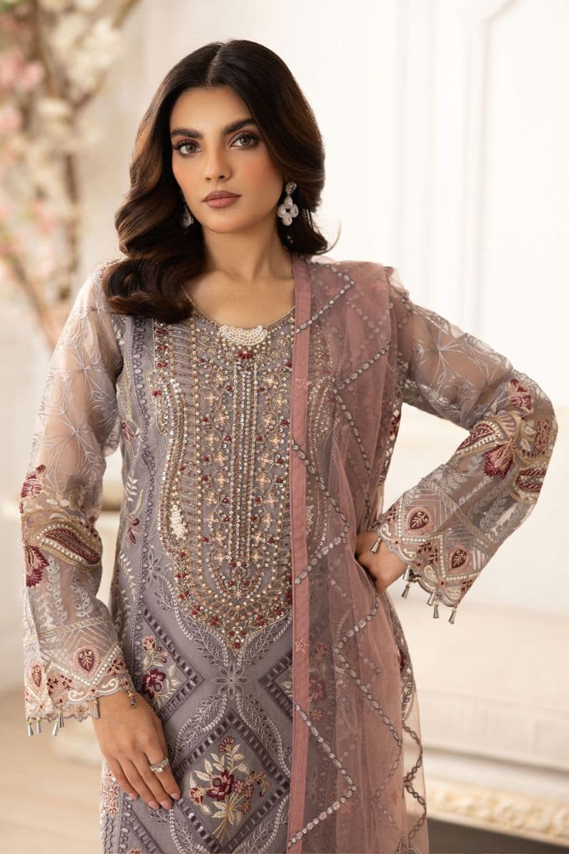 Embroidered Silk Unstitched Suit thumbnail