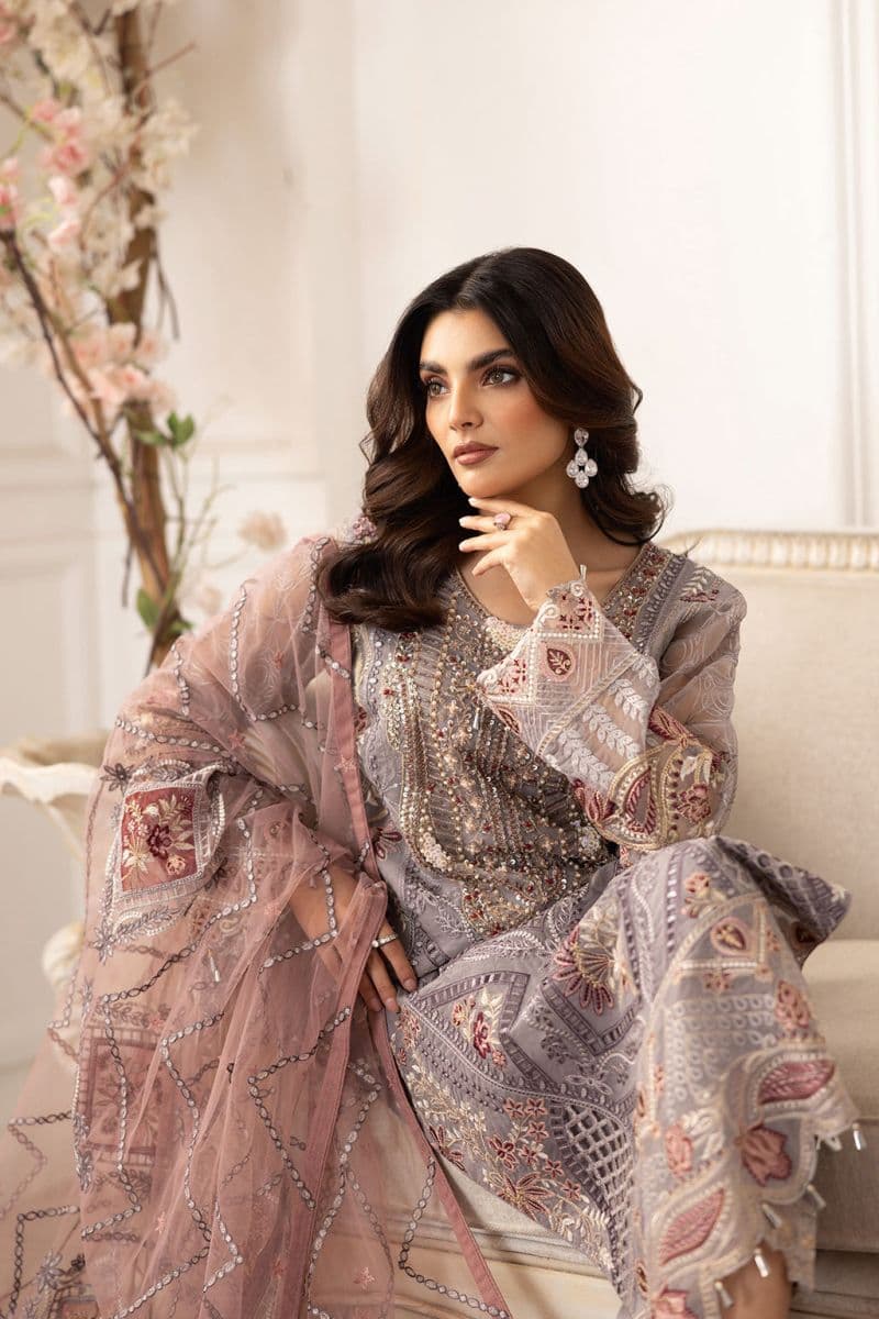 Embroidered Silk Unstitched Suit thumbnail