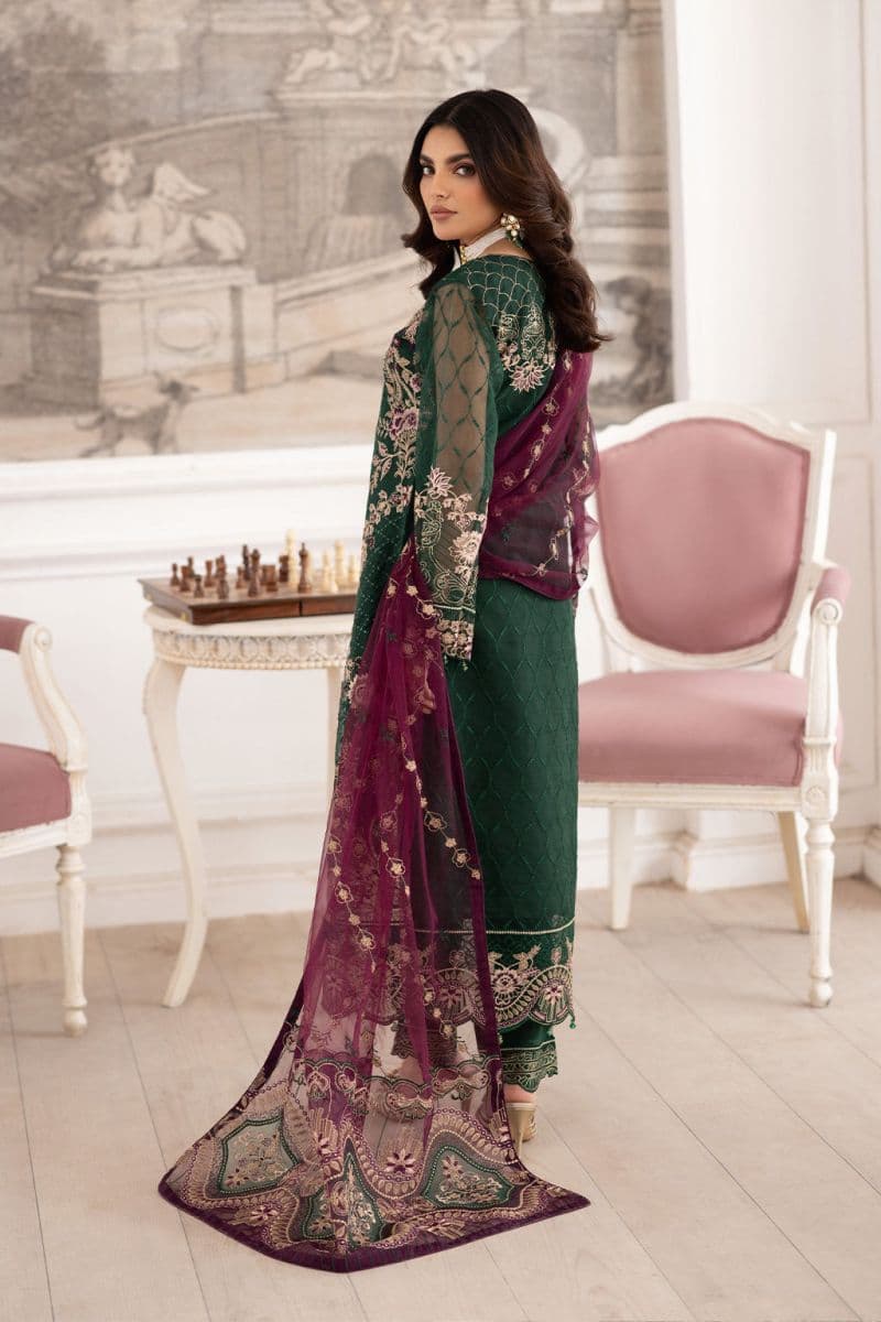 Embroidered Silk Unstitched Suit thumbnail