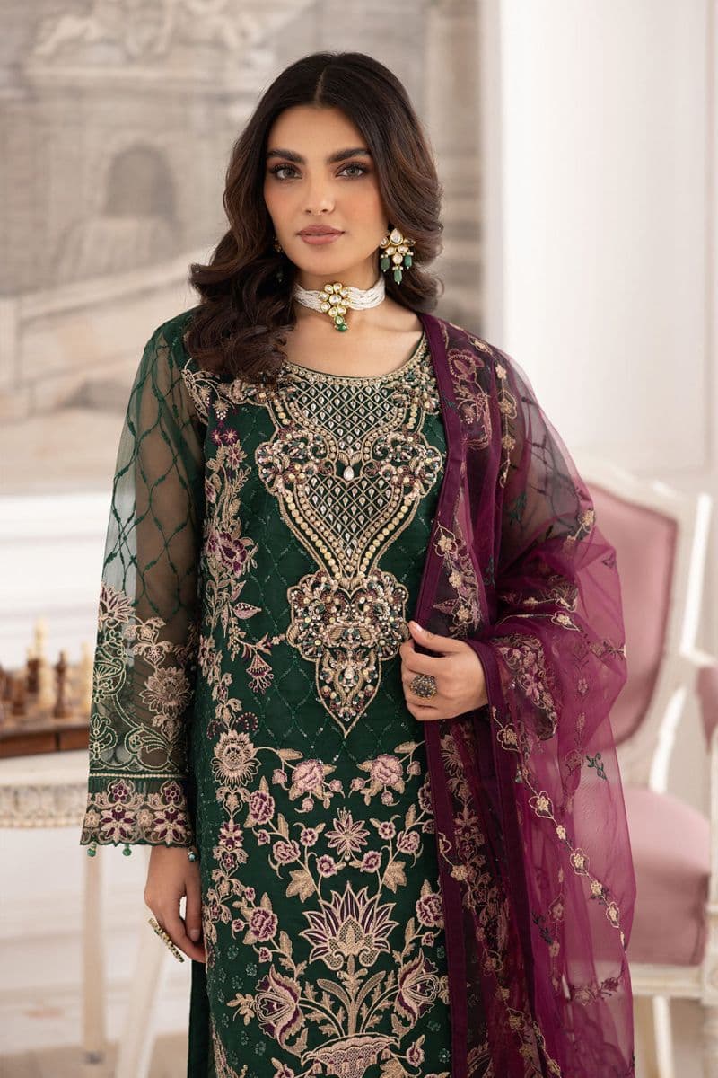 Embroidered Silk Unstitched Suit thumbnail