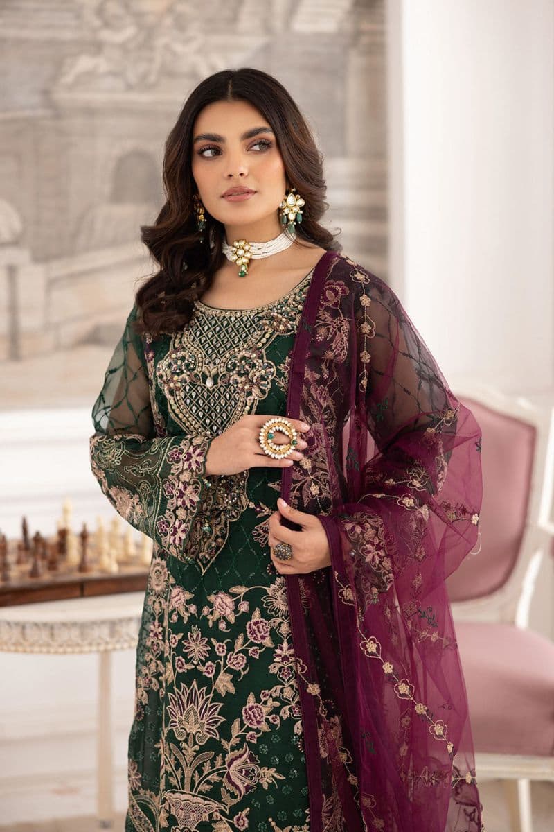 Embroidered Silk Unstitched Suit thumbnail