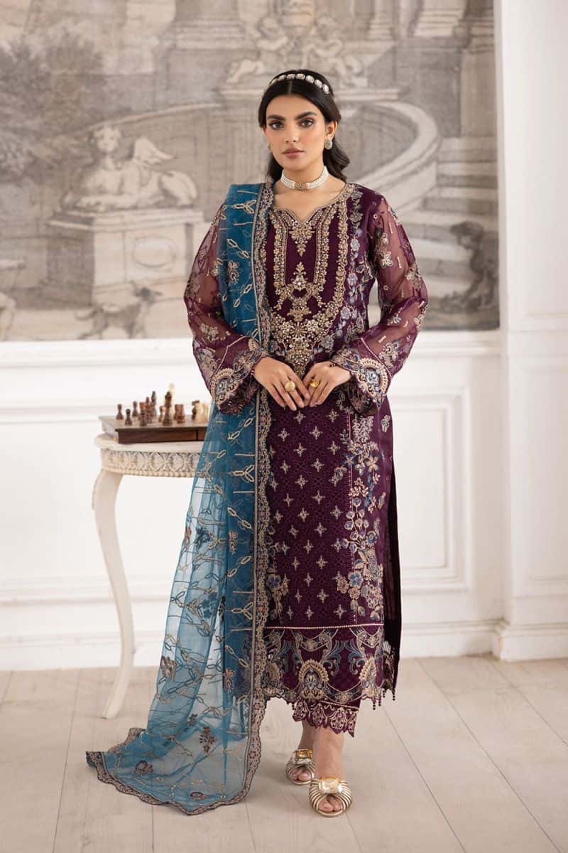Embroidered Silk Unstitched Suit