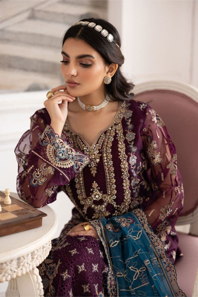 Embroidered Silk Unstitched Suit thumbnail