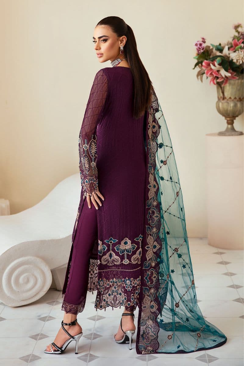 Embroidered Chiffon Unstitched Suit thumbnail