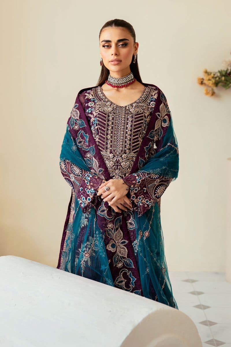 Embroidered Chiffon Unstitched Suit thumbnail