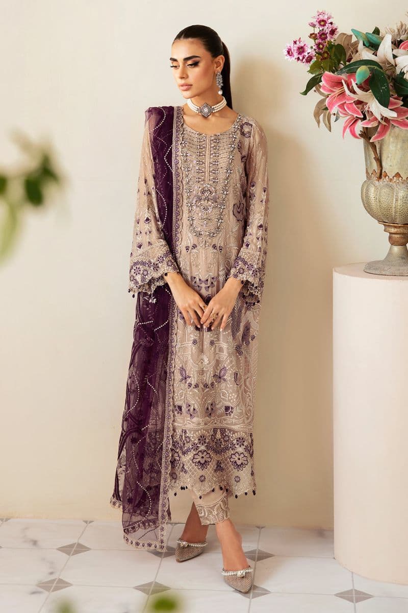 Embroidered Chiffon Unstitched Suit thumbnail