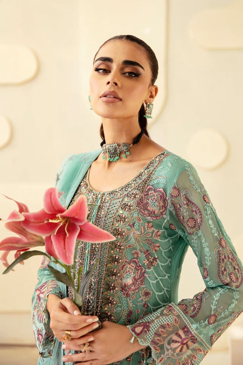Embroidered Chiffon Unstitched Suit thumbnail