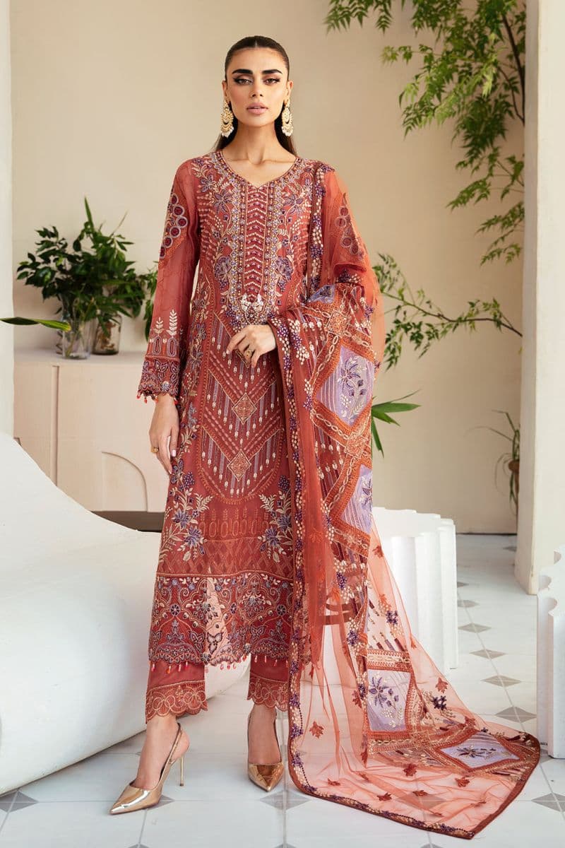 Embroidered Chiffon Unstitched Suit thumbnail