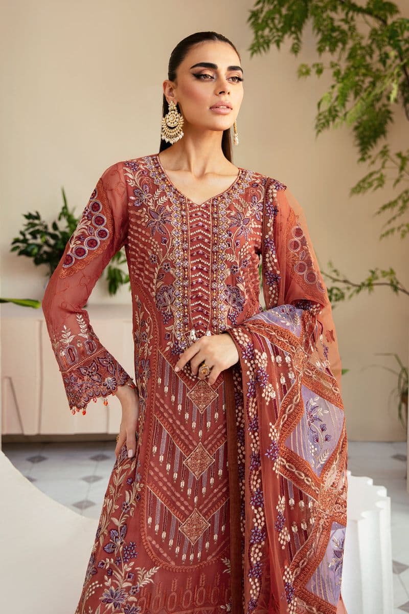 Embroidered Chiffon Unstitched Suit thumbnail
