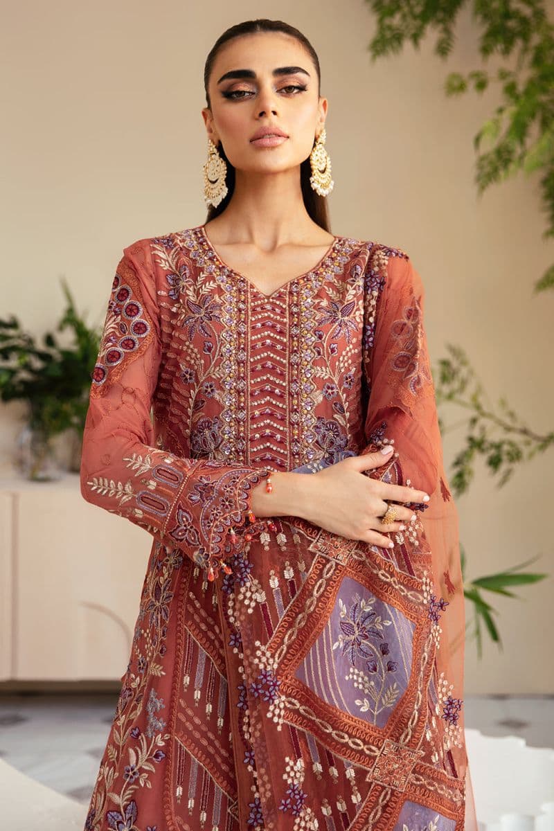 Embroidered Chiffon Unstitched Suit thumbnail