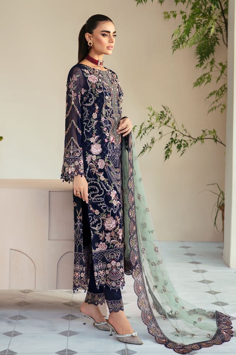 Embroidered Chiffon Unstitched Suit thumbnail