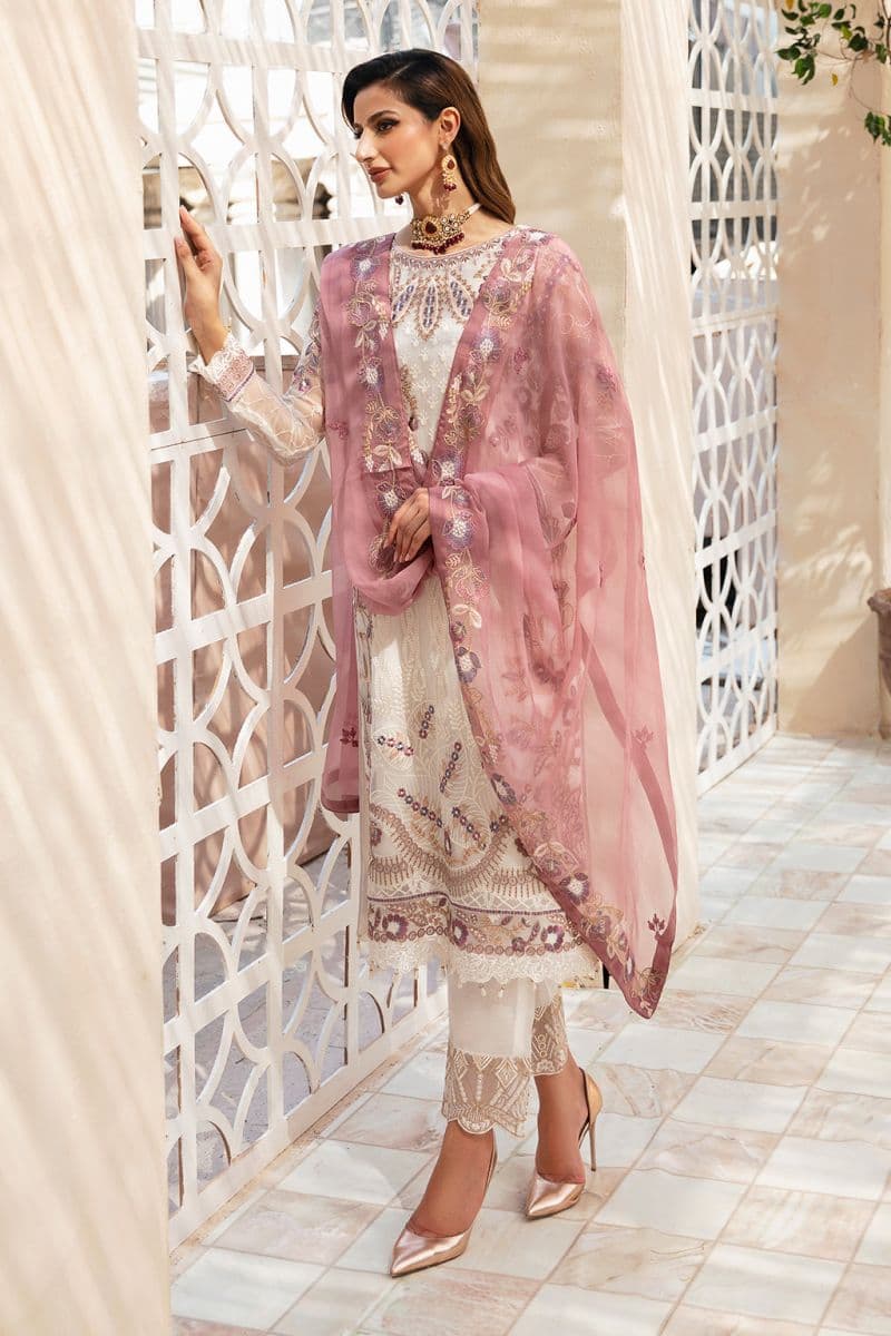 Embroidered Chiffon Unstitched Suit thumbnail
