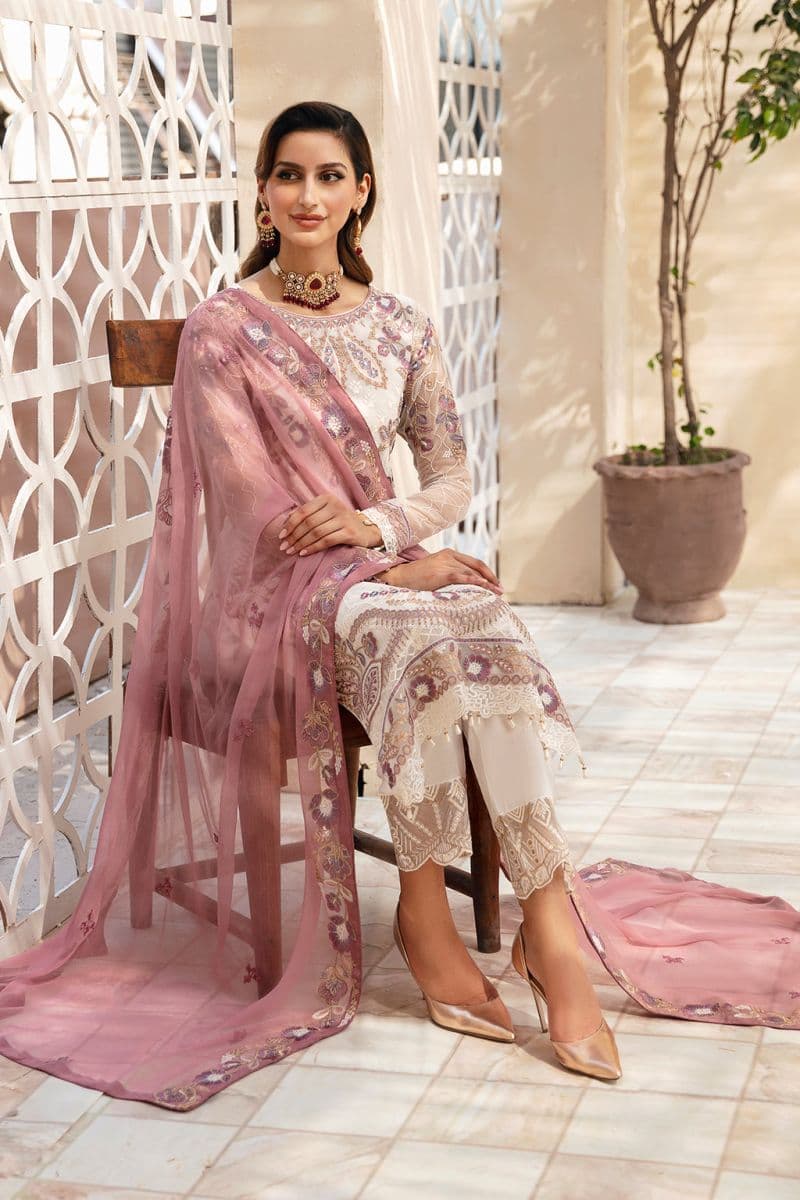 Embroidered Chiffon Unstitched Suit thumbnail