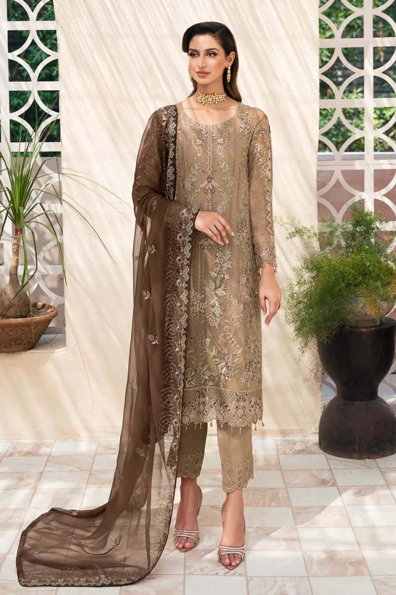 Embroidered Chiffon Unstitched Suit
