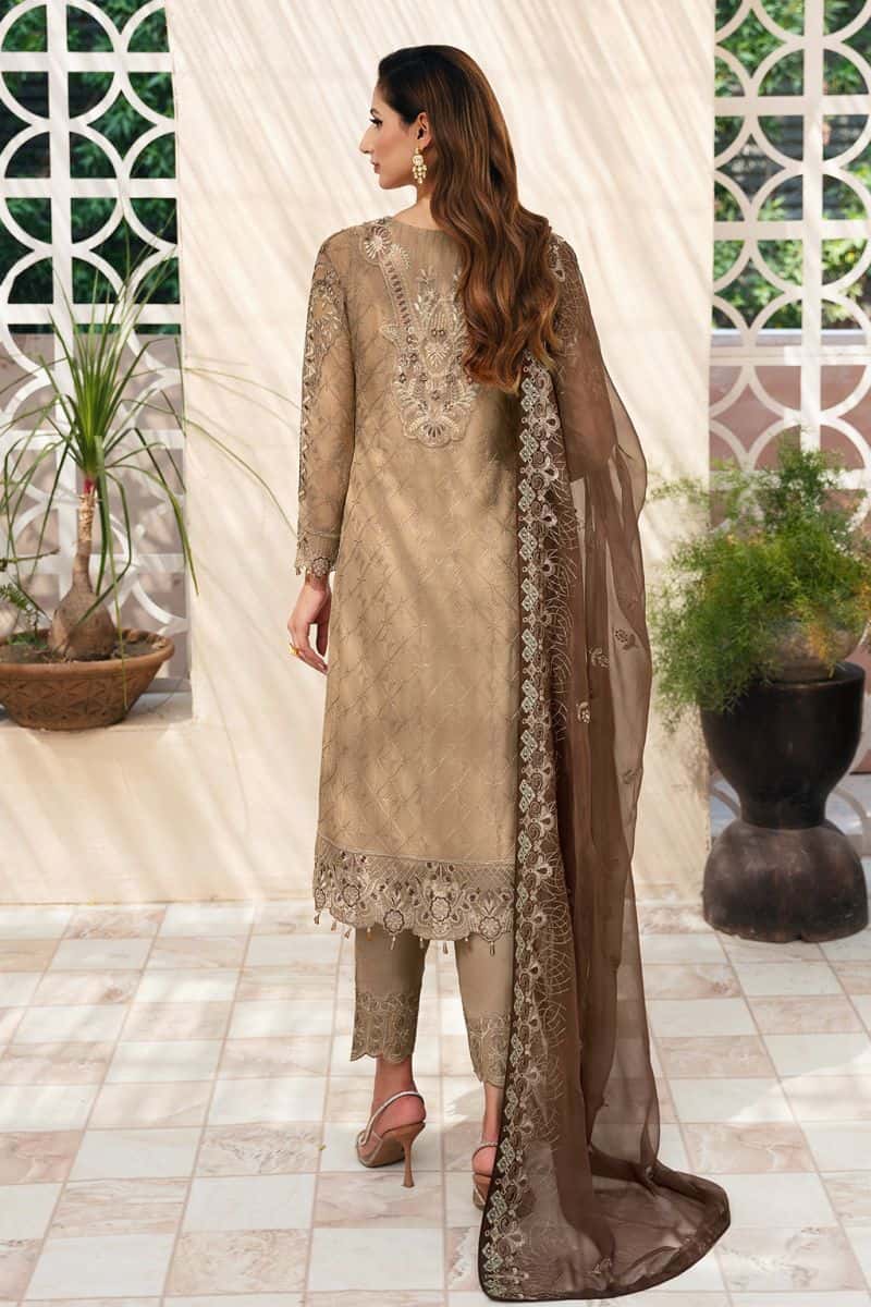 Embroidered Chiffon Unstitched Suit - alternate view
