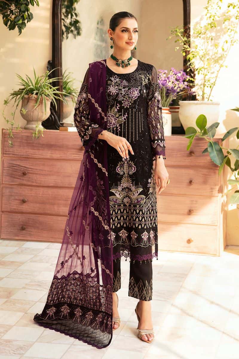 Embroidered Chiffon Unstitched Suit