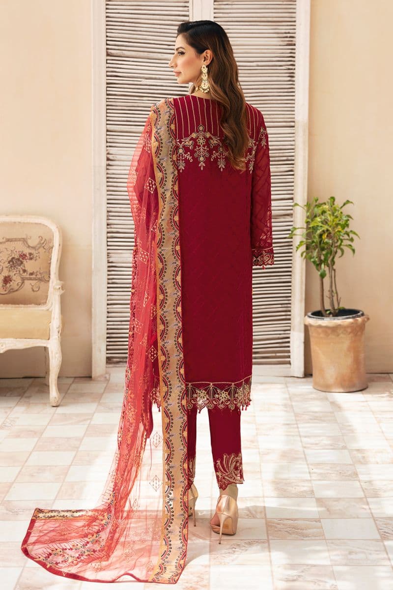 Embroidered Chiffon Unstitched Suit thumbnail