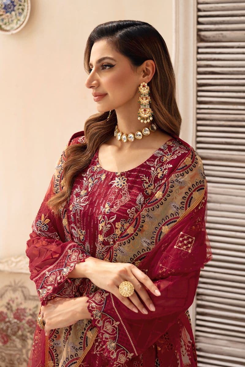 Embroidered Chiffon Unstitched Suit thumbnail