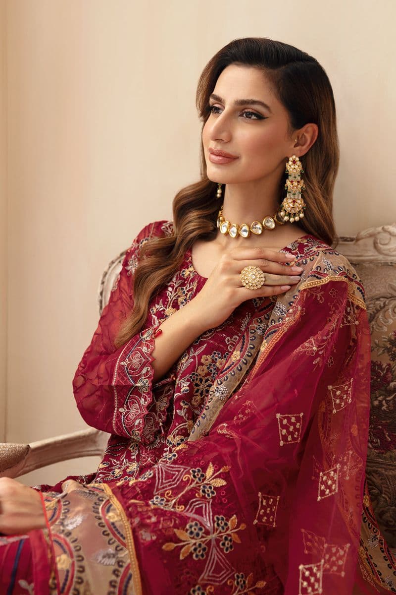 Embroidered Chiffon Unstitched Suit thumbnail