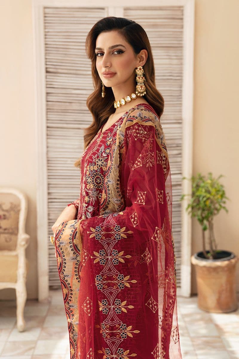 Embroidered Chiffon Unstitched Suit thumbnail