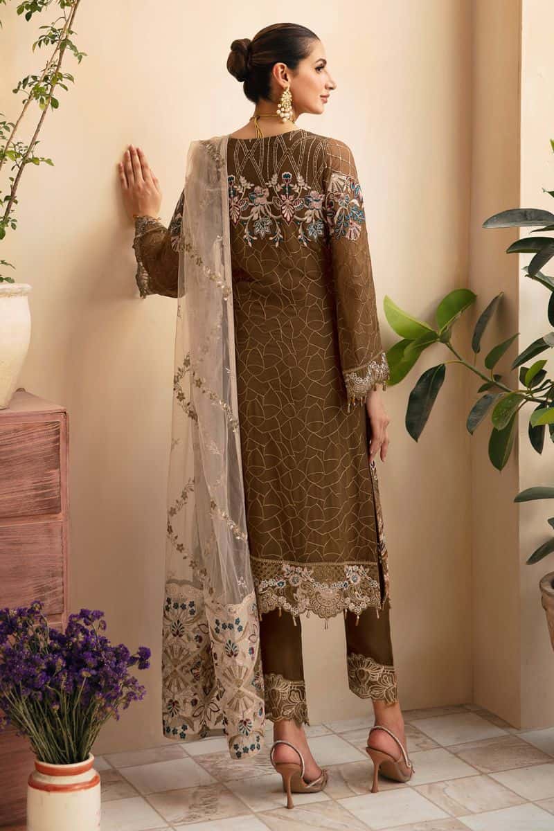 Embroidered Chiffon Unstitched Suit - alternate view