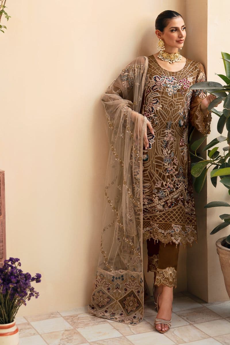 Embroidered Chiffon Unstitched Suit thumbnail