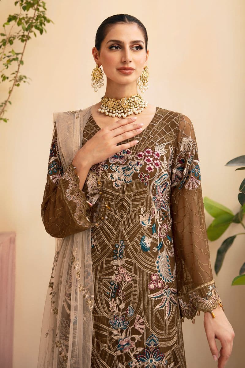 Embroidered Chiffon Unstitched Suit thumbnail