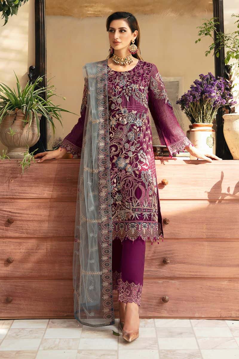 Embroidered Chiffon Unstitched Suit