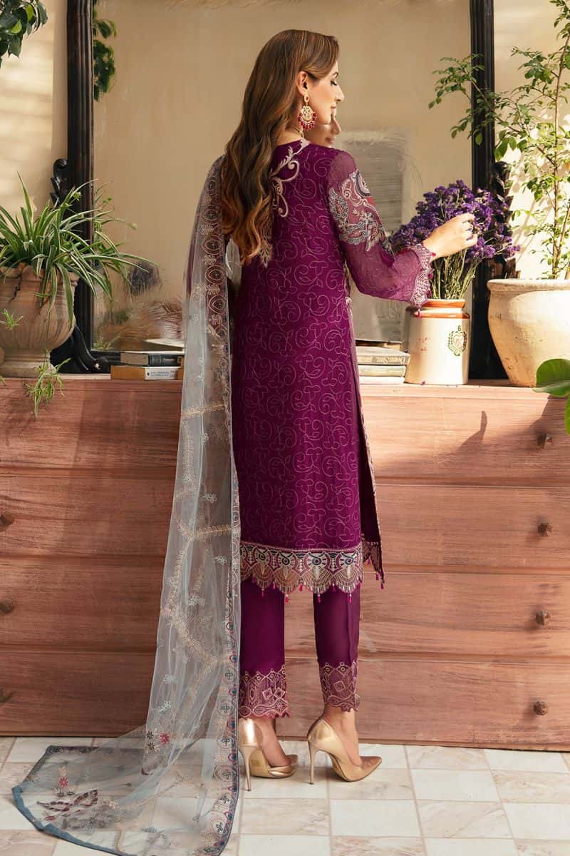Embroidered Chiffon Unstitched Suit - alternate view