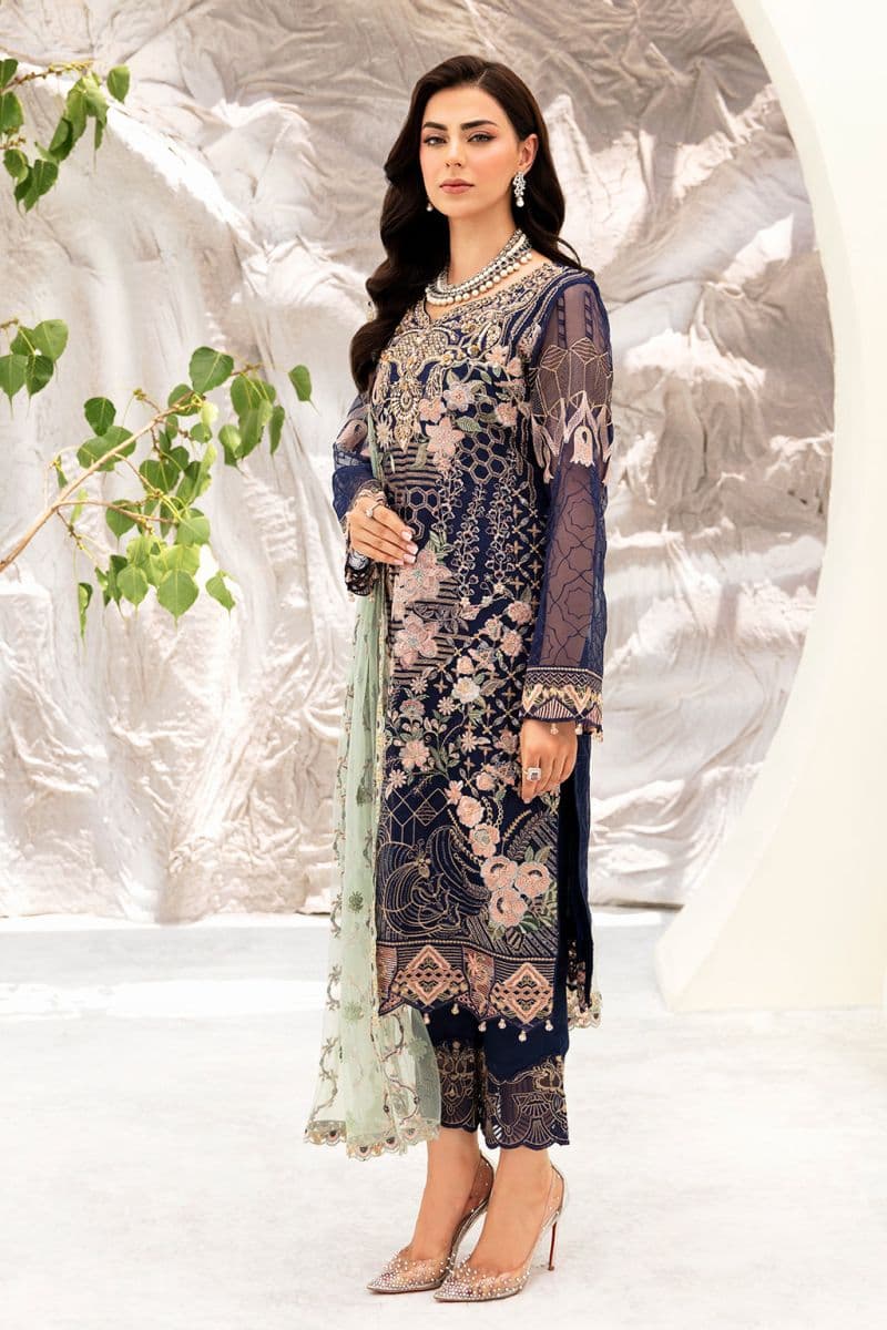 Embroidered Silk Unstitched Suit thumbnail