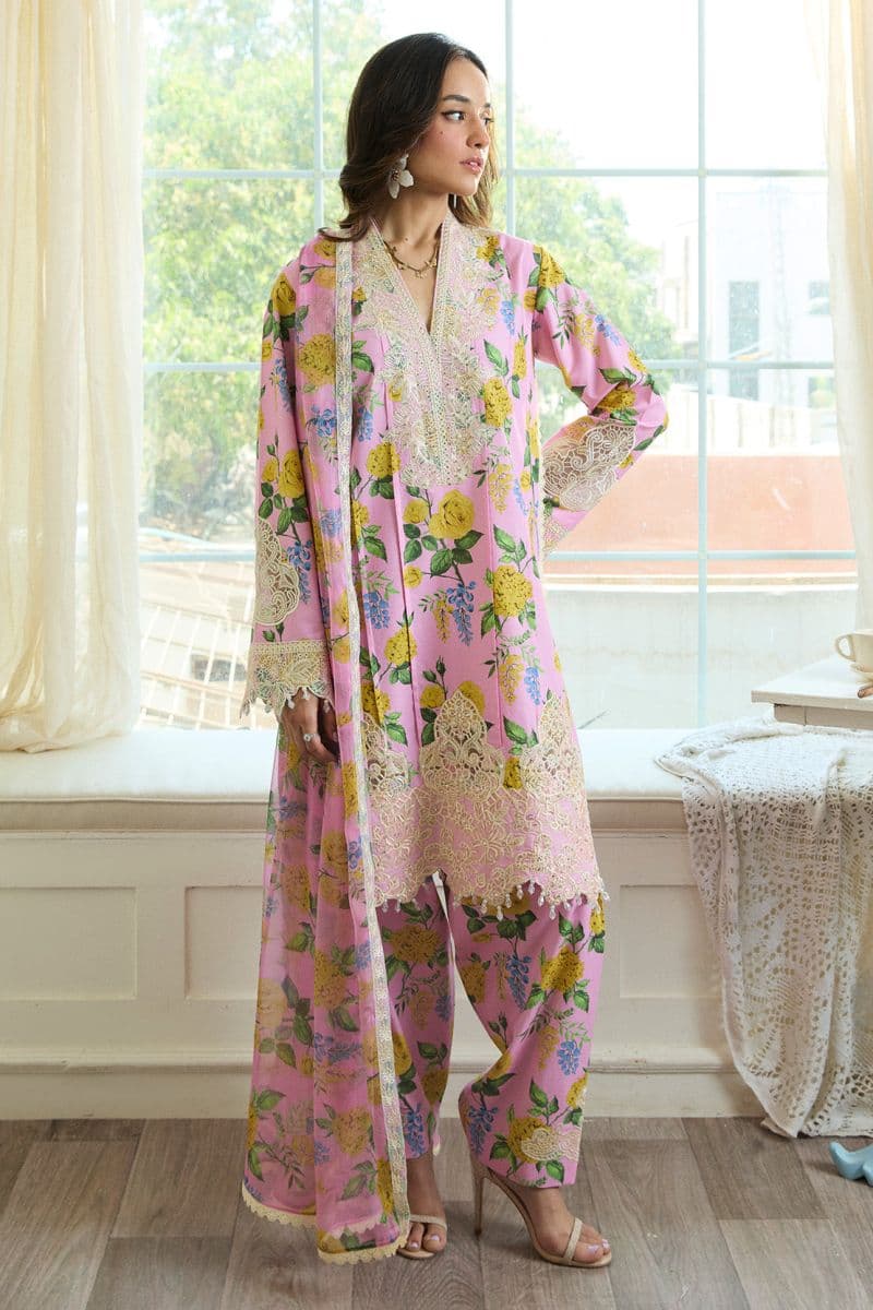 BLUSH BLOOM – 3PC LAWN & CHIFFON LUXURY PRET thumbnail