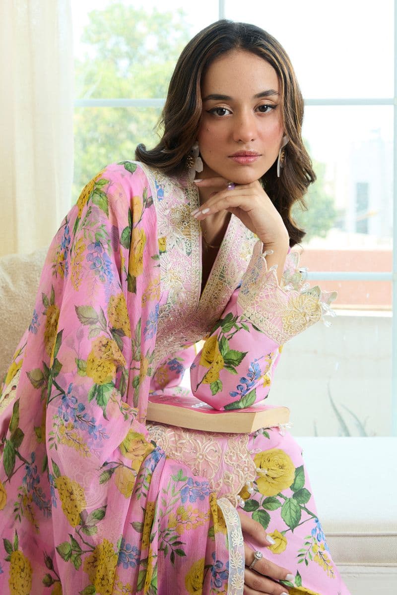 BLUSH BLOOM – 3PC LAWN & CHIFFON LUXURY PRET thumbnail