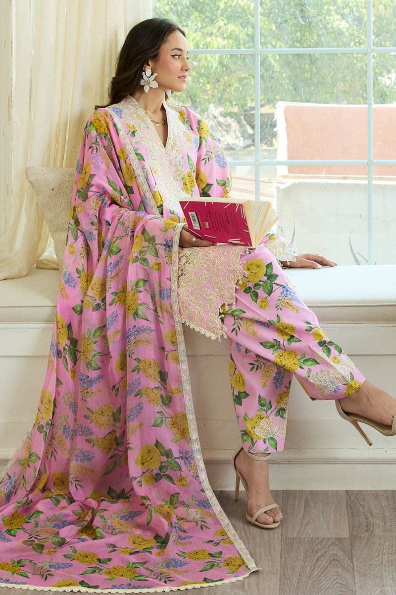 BLUSH BLOOM – 3PC LAWN & CHIFFON LUXURY PRET thumbnail