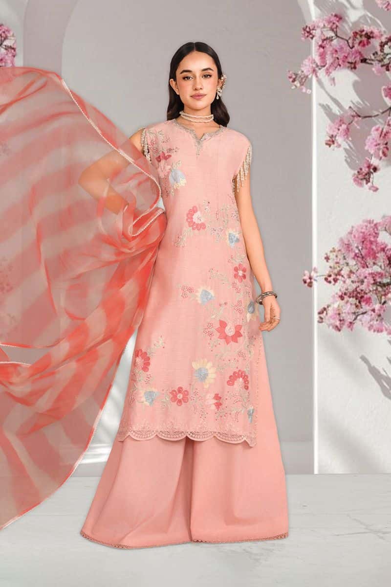 ANMOL – 3PC RAWSILK, LAWN & ORGANZA EID FESTIVE PRET